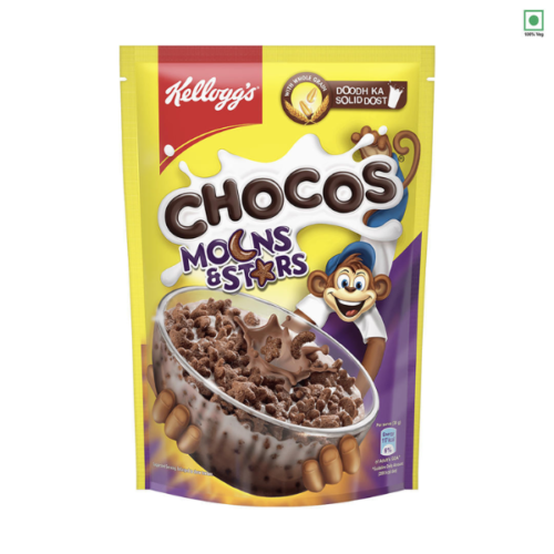 Kellogg's Chocos Moon & Stars Chocolate Breakfast Cereal 375gm